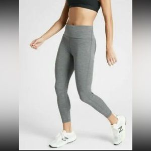 NWOT. Athleta Ultimate Stash Pocket 7/8 Tight-Grey Heather-Size Small